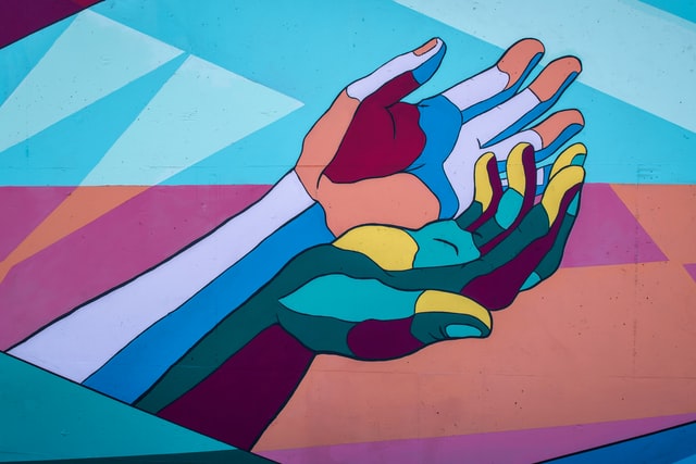 multi-colored hands